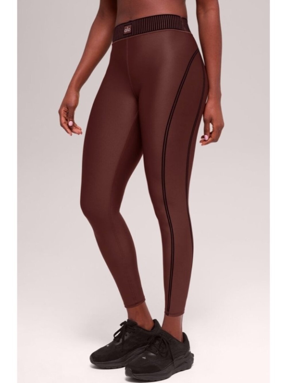 Alo Airlift High-Waist 7/8 Line Up Leggings Brownstone Hi-Rise Waisted Tights XS